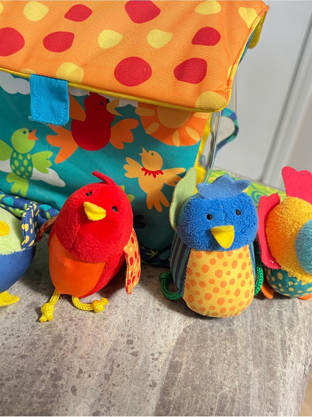 The Manhattan Toy Company Colorful Plush Bird House plush peek a boo play